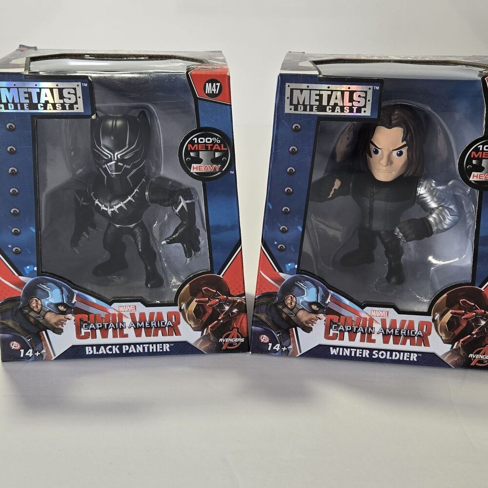 ​Jada Toys Metals Die Cast Marvel Civil War Black Panther & Winter Soldier NIB